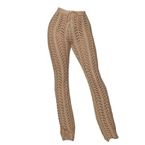 High Waist Crochet Beach Pants